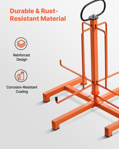 Cable Dispenser, Floor or Stud Mounted, Wire Spool Rack, Portable Wire Rack Dispenser with Anti-Slip Metal Handle for Wiring Transport, Swivel Eyelet, for Electrical, Industrial and Retail Use