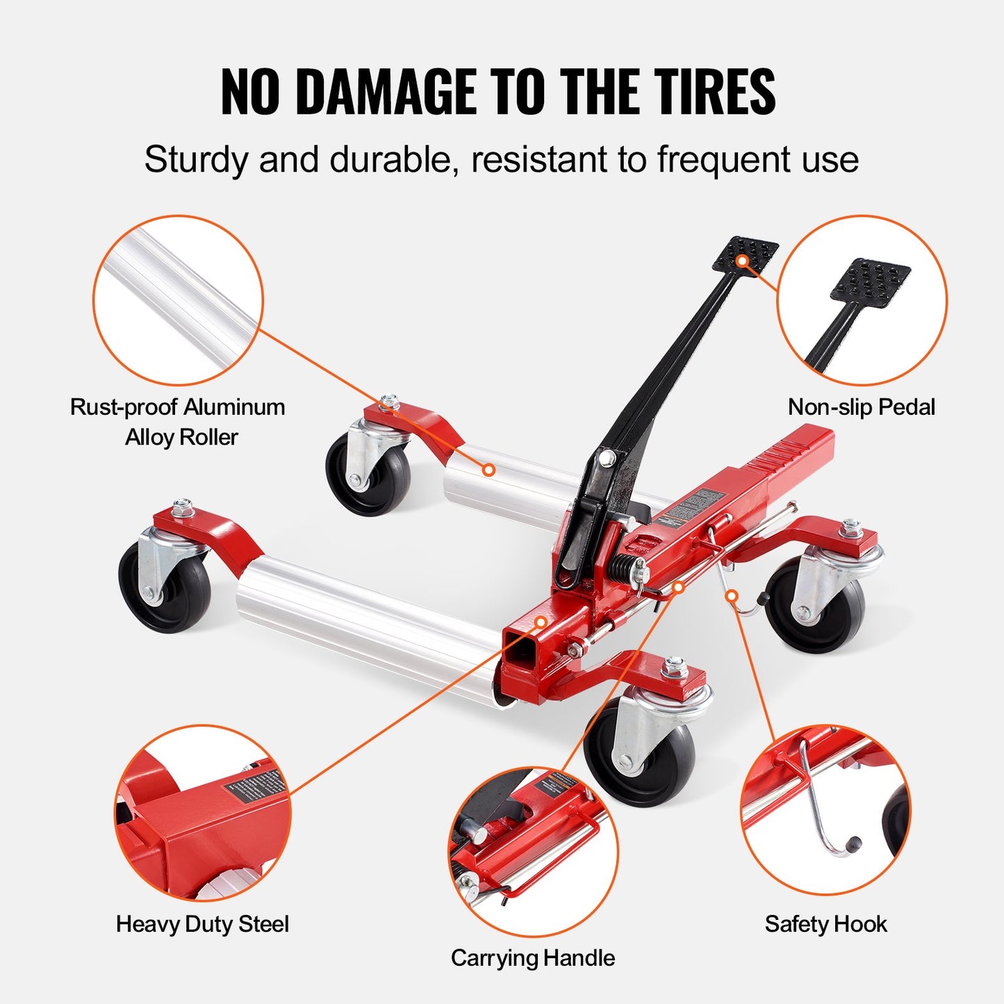 Wheel Dolly, Max Capacity 1500 Lbs Car Dolly, Car Jack Dolly Lifter with 360° Rotatable Wheels, Heavy Duty Vehicle Positioning Ratchet Tire Jack, for Vehicle Car Auto Repair Moving, Set of 2