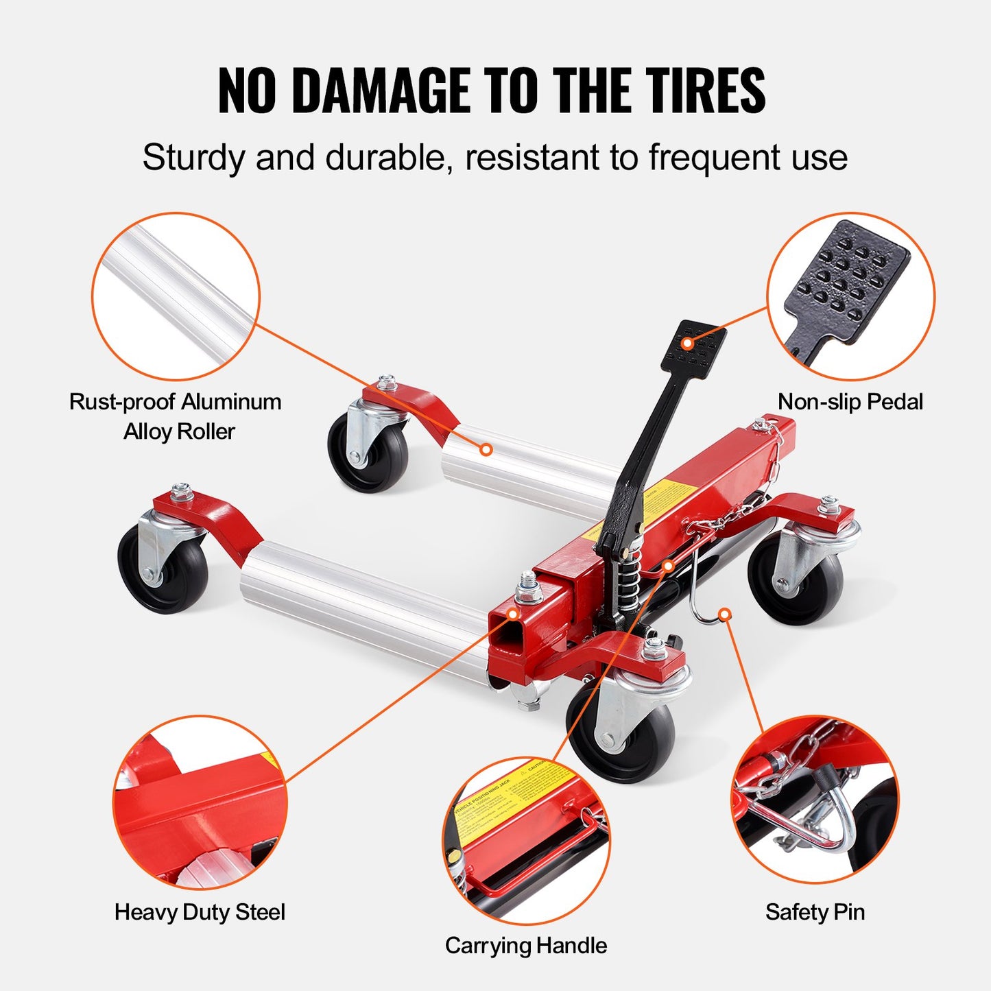 Wheel Dolly, Max Capacity 1500 Lbs Car Dolly, Car Jack Dolly Lifter with 360° Rotatable Wheels, Heavy Duty Vehicle Positioning Hydraulic Tire Jack, for Vehicle Car Auto Repair Moving, Set of 2