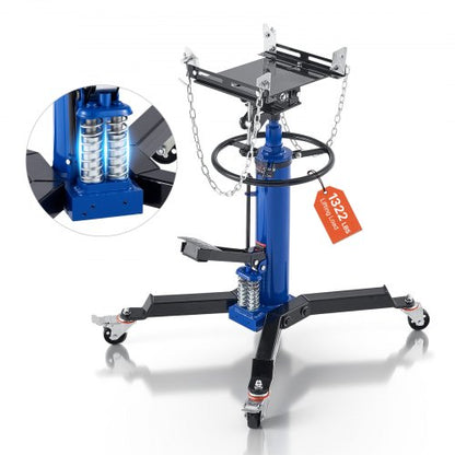 Hydraulic Transmission Jack, 1322 lbs / 0.6 Ton Lifting Capacity Telescoping Transmission Jack with Foot Pedal, Dual Telescopic Trans, 88-176 cm High Lifting Height, Garage/Shop Lift Hoist
