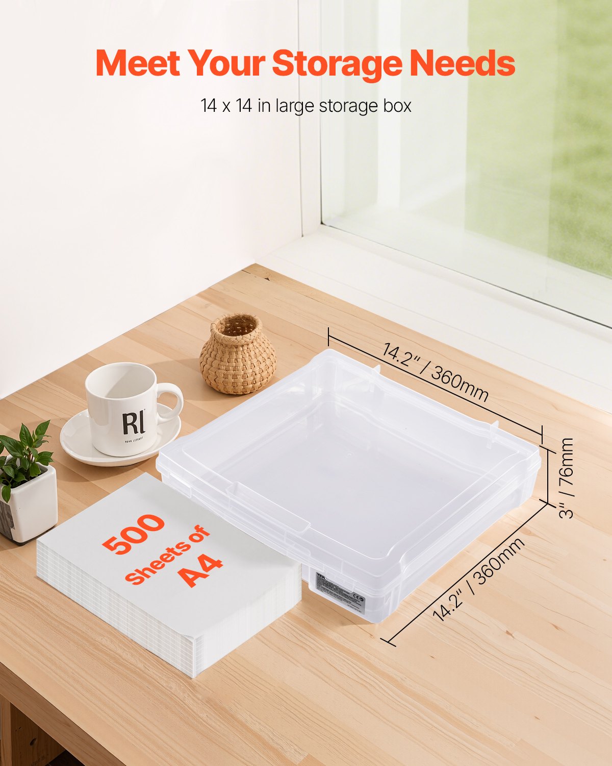 Scrapbook Paper Storage, 6 Pack Stackable Plastic Board Game Boxes, Clear Multi-Purpose Document Case with Rounded Corners and Double Latches, for Office Essentials Tools Arts Crafts Supplies