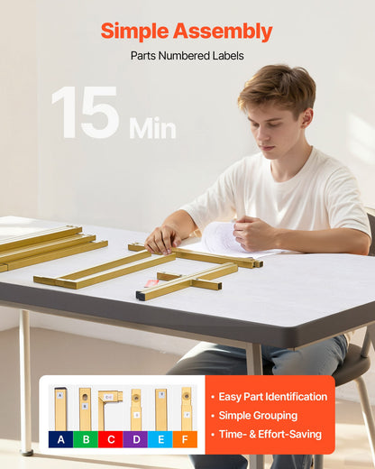 Arch Backdrop Stand, 2 x 2 m, Stable Structure, Easy Assembly, Square Gold Metal Arch Backdrop Stand for Wedding, Birthday Party, Graduation, Holiday Celebration, and Ceremony Decoration