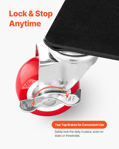 Möbelvagn, maxlast 1474 kg, kraftiga möbelflyttare med 5 360° roterande hjul, panel i kolstål, verktygssats för möbellyft för vitvaror, soffa, kylskåp, tvättmaskin