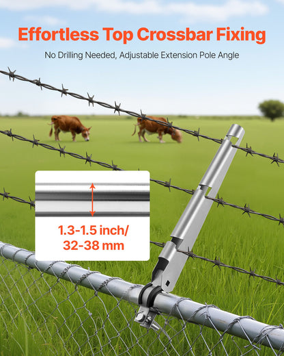 Barbed Wire Arm, 10 Packs 14.8 in Fence Post Extender for 1.3" to 1.5" Chain Link Fences, U Bracket Design, Galvanized Steel Fence Height Extender, Protect Privacy and Prevent Pets Jumping Off