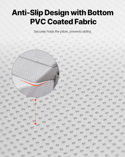 Bed Wedge Pillow for Headboard, 1930 x 255 x 152 mm Bed Gap Filler, Fill 0-178mm Gap Between Headboard and Mattress, 25D Foam Mattress Wedge Headboard Pillow with Side Pocket, for Backrest, Gray