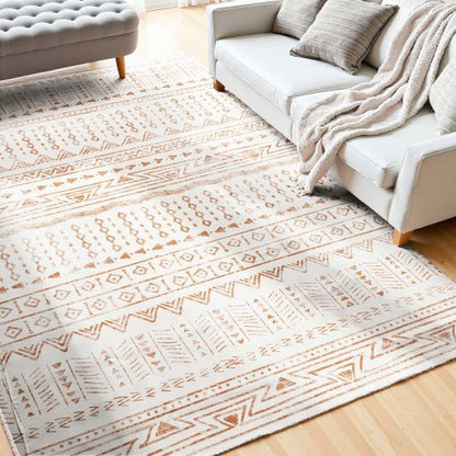 Area Rug, 5 x 8 ft Large Washable Rug, Non-Slip and Tear-Resistant Soft Carpet, Pet & Child Friendly Modern Area Rugs, Indoor Mat for Bedroom, Office, Living Room, Kids Room, Entryway, Beige