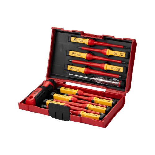 Insulated Screwdriver Set, 13-Piece Professional Electrical Screwdriver Set, 1000V Insulated Electrician Tool Set, with Magnetic Phillips Slotted Pozi Torx Tips, Screwdrivers, for Electricians