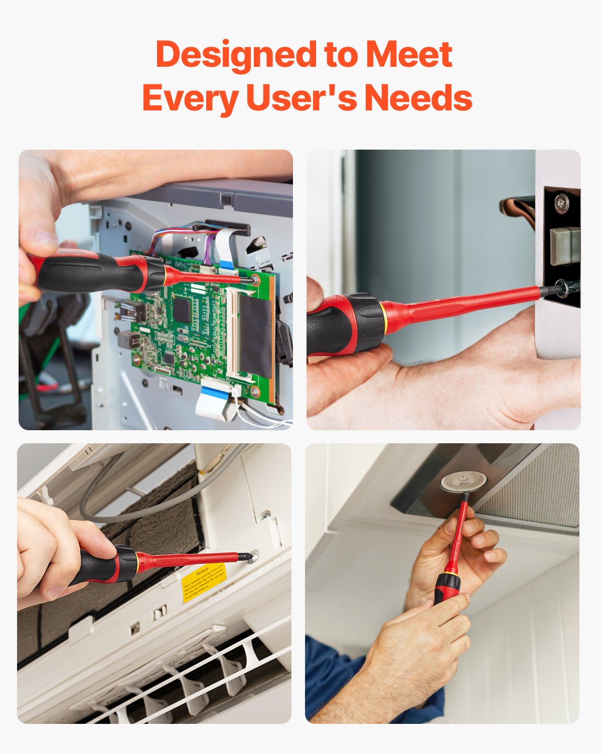 Isolerad skruvmejselsats, 13-delars professionell elektrisk skruvmejselsats, 1000V isolerad elektrikerverktygssats, med magnetiska Phillips-spetsar med spår och Pozi Torx-spetsar, skruvmejslar, för elektriker