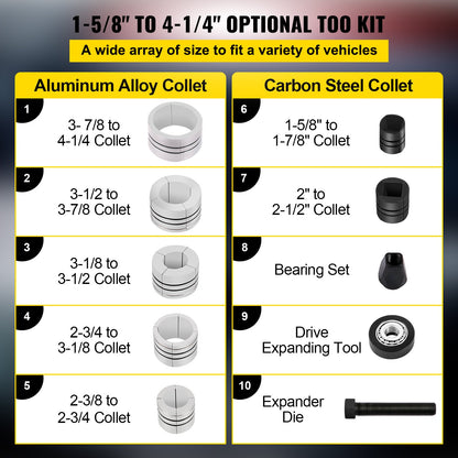 FlowerW Exhaust Pipe Expander Kit, Exhaust Pipe Stretcher Kit 1-5/8" to 4-1/4", Pipe Stretcher Kitfor Tail Pipe Tube with Storing Case, 7 Pcs Pipe Expander, Exhaust Stretcher