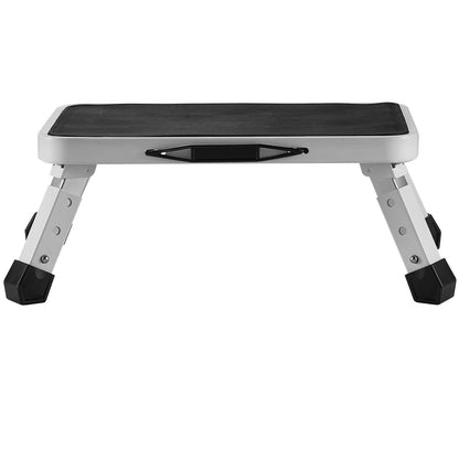 Pall 1-stegs 150 kg kapacitet, hopfällbar stålstege 3 justerbara höjder, bärbara småbarnspallar för vuxna, halkfria och robusta stegar för kontor, husbilar, husdjur, badrum, sovrum