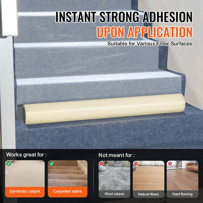 Mattskyddsfilm, 24" x 200' golv- och ytskydd med självhäftande baksida och enkel installation, polyeten självhäftande bilmatteskyddsrulle för byggnation och renovering