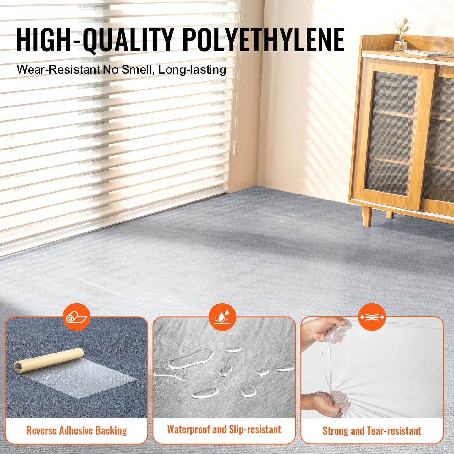 Carpet Protection Film 91.4cm x 61m Self Adhesive Car Mat Protector PE