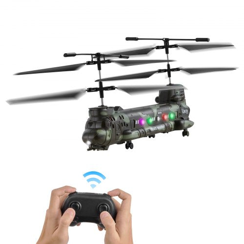 RC Helicopter, 2.4GHz Military Remote Control Helicopter, 3.5 Channel RC Airplane for Kid, 20 Mins Flight Time, One-Key Takeoff/Landing & LED Lights, Flying Plane Toys for Kids Ages 8 and up