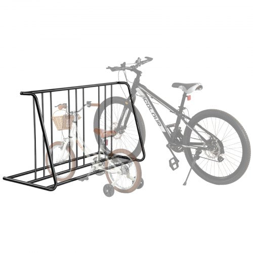 Bike Rack, Fits Tire Width 3 Inch/76.2 mm, Carbon Steel Double-Sided Grid Bike Rack Stand, Freestanding Bicycle Storage Holder for Curbside, Garage, Indoor, Outdoor Parking, 6-Bicycle Capacity