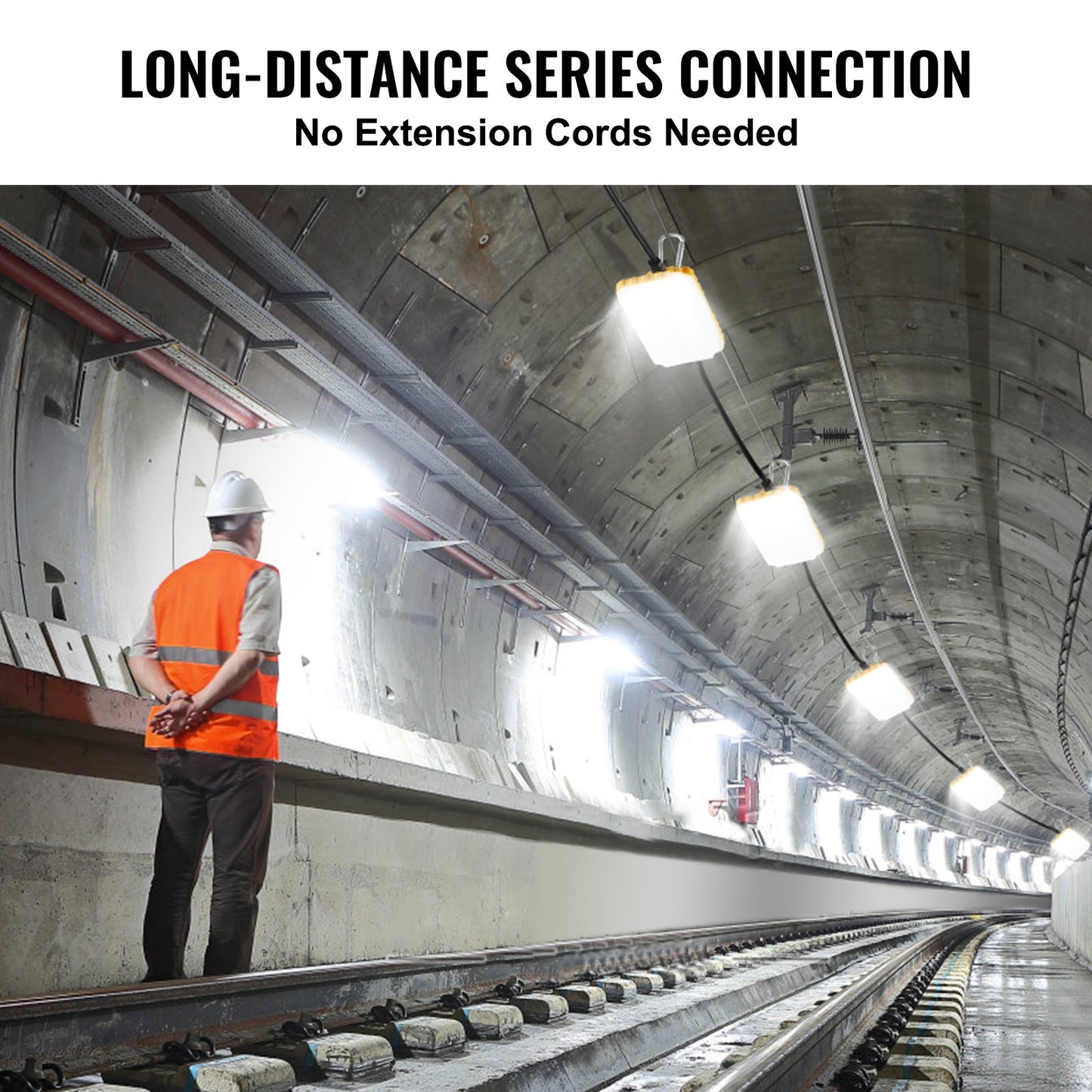 30.5 m Construction String Lights 150W 15000LM Connectable Waterproof