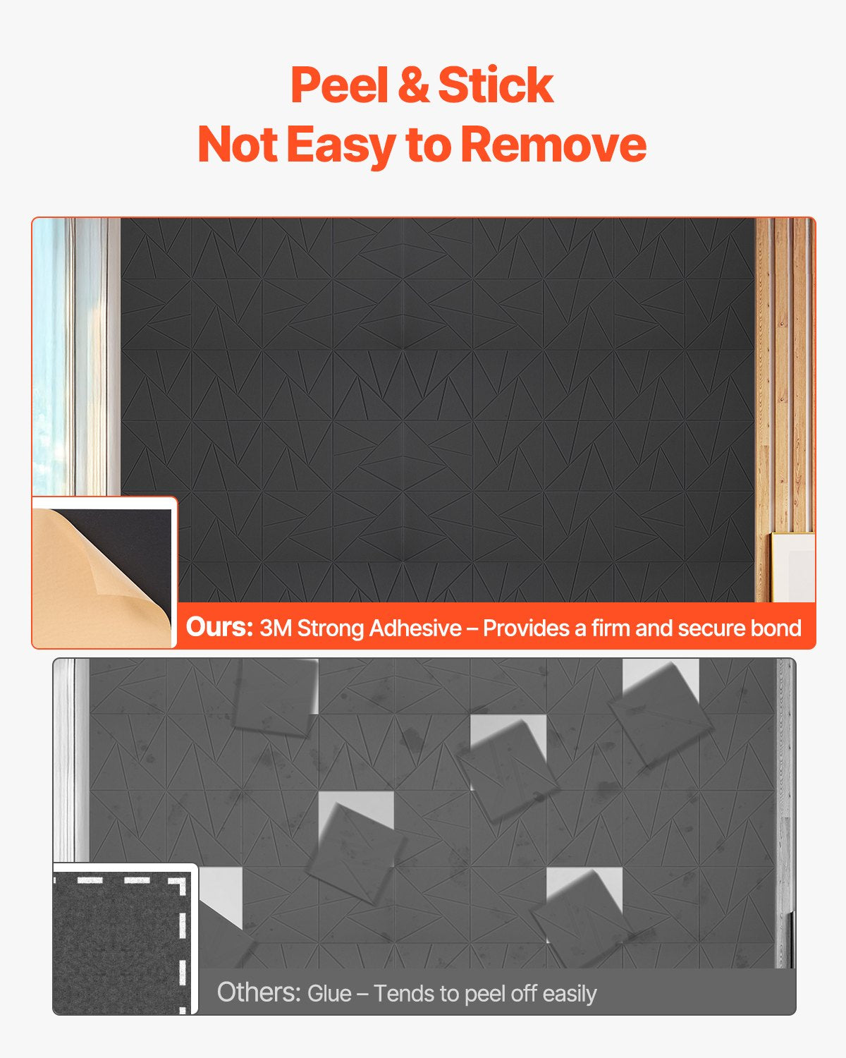 18 Pack Acoustic Panels with Self Adhesive, 11.8 x 11.8 x 0.4 inch Sound Proof Foam Panels, Polyester Fiber Soundproof Wall Panels High Density, for Home, Studio, Office, Theater, Black