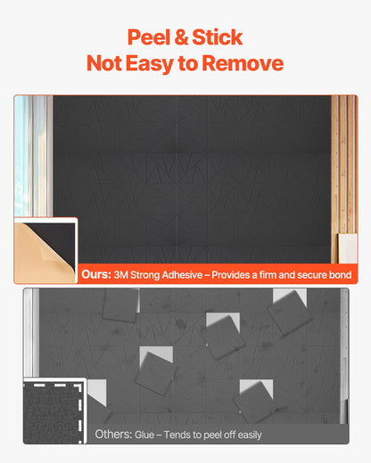 18 Pack Acoustic Panels with Self Adhesive, 11.8 x 11.8 x 0.4 inch Sound Proof Foam Panels, Polyester Fiber Soundproof Wall Panels High Density, for Home, Studio, Office, Theater, Black