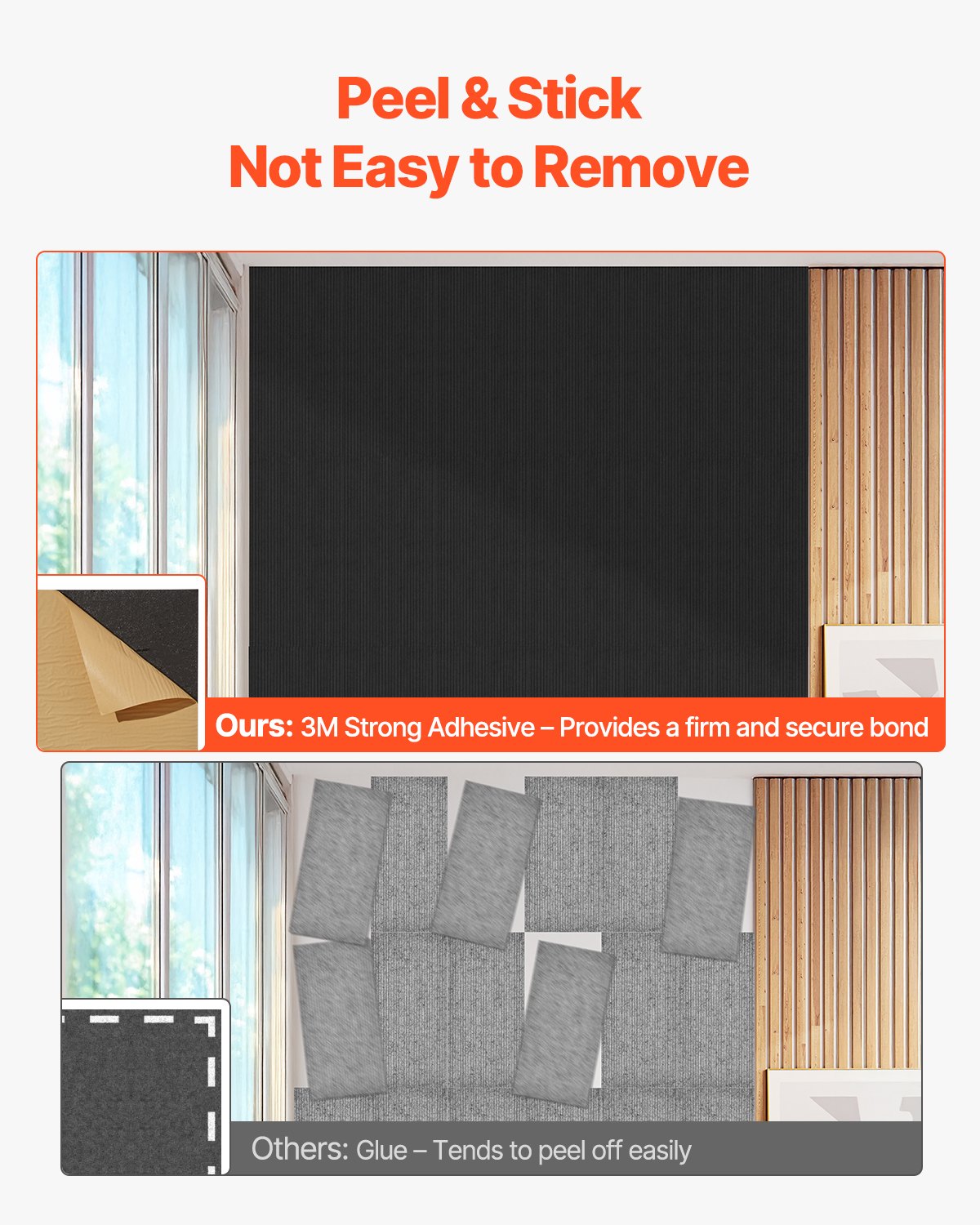 5 Pack Acoustic Panels with Self Adhesive, 47.2 x 23.6 x 0.4 inch Sound Proof Foam Panels, Polyester Fiber Soundproof Wall Panels High Density, for Home, Studio, Office, Theater, Black