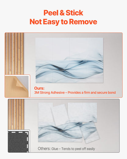 8 Pack Art Acoustic Panels, 47.24 x 23.62 x 0.4 inch Soundproof Wall Tiles, Self Adhesive Decorative Sound Dampening Absorbing Boards for Home, Office, Studio, Gaming Room,Theater,Simplicity