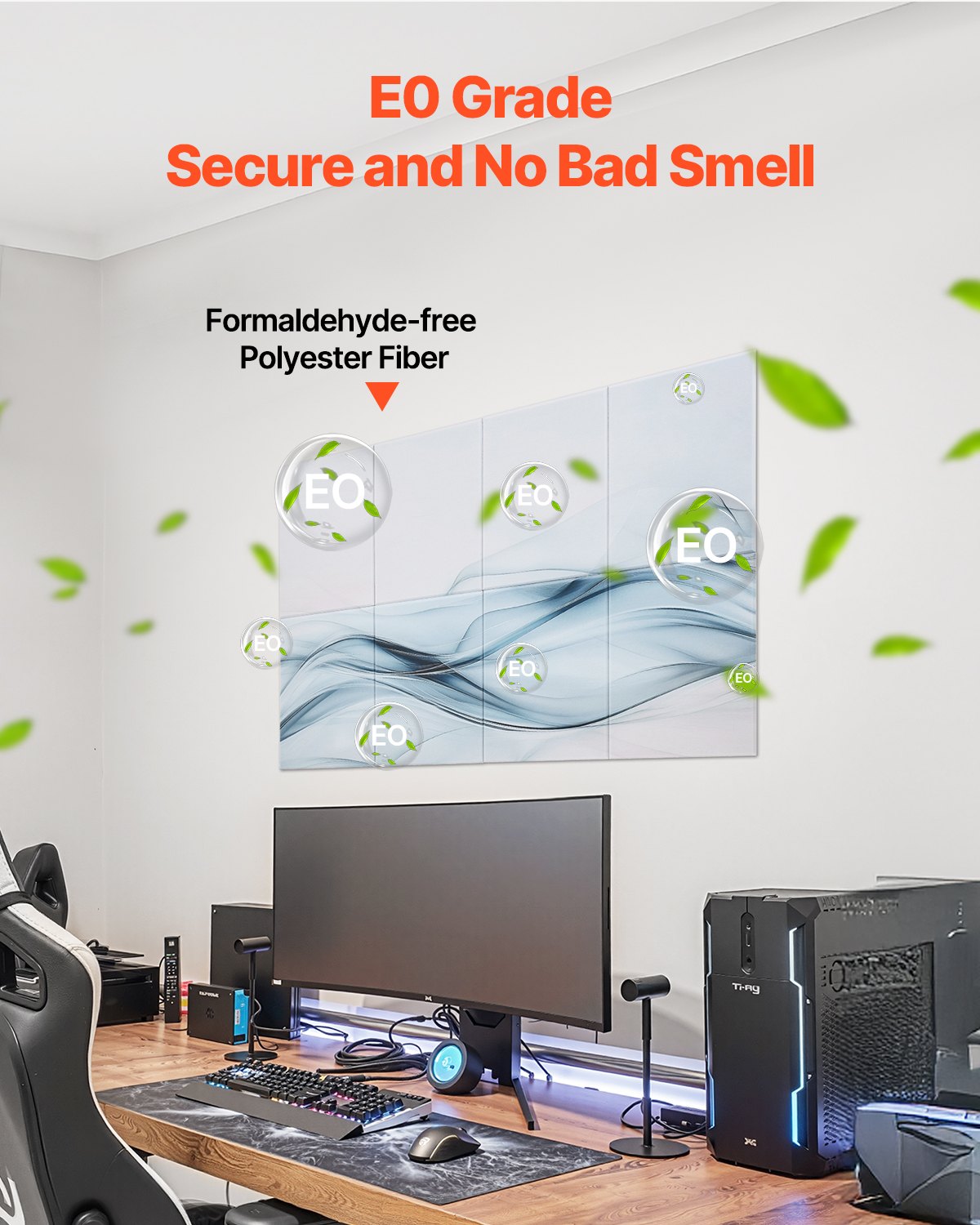 8 Pack Art Acoustic Panels, 47.24 x 23.62 x 0.4 inch Soundproof Wall Tiles, Self Adhesive Decorative Sound Dampening Absorbing Boards for Home, Office, Studio, Gaming Room,Theater,Simplicity