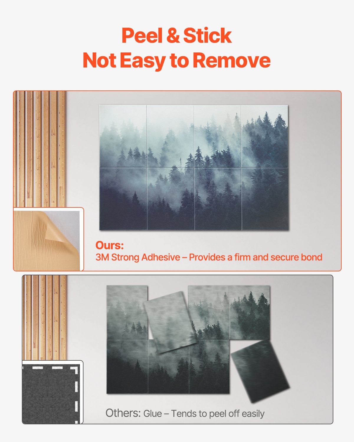 8 Pack Art Acoustic Panels, 63 x 23.62 x 0.4 inch Soundproof Wall Tiles, Self Adhesive Decorative Sound Dampening Absorbing Boards for Home, Office, Studio, Gaming Room,Theater,Forest