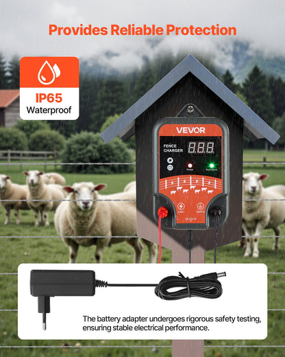 Electric Fence Charger, 10kV 3J, AC DC Electric Fence Energizer with LED Indicator, 3 KM Range, Powerful Plug-in Fences Charger, Prevents Wild Animals Intrusion for Livestock Poultry