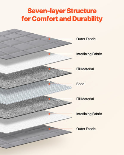 Tyngdtäcke, 9 kg, 225 x 285 cm, king size, svalkande, andningsbar, tungt täcke med glaspärlor, användning året runt, lämplig för vuxna på 90-112 kg, lindring av ångest och stress, förbättrad sömn, grå