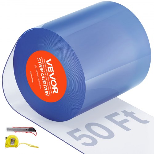 Klar PVC-listgardin, 15 m längd x 20 cm bredd, plastdörrlist i bulk, kylgardinremsor för inbyggda frysar, för dörröppningar till stormarknader, garage, lager, lador, husdjurshus