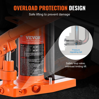 Hydraulic Toe Jack, 2.5 Ton/2268 kg On Toe Toe Jack Lift, 5 Ton/4536 kg On Top Lift Capacity Machine Jack, 0.8-5.3 in/2-13.5 cm Toe Height, 8.9-13.4 in/22.6-34 cm Top Height, Air Hydraulic Claw Jack for Machinery, Industry
