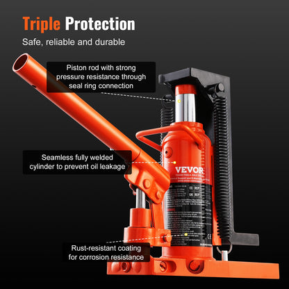 Hydraulic Toe Jack, 2.5 Ton/2268 kg On Toe Toe Jack Lift, 5 Ton/4536 kg On Top Lift Capacity Machine Jack, 0.8-5.3 in/2-13.5 cm Toe Height, 8.9-13.4 in/22.6-34 cm Top Height, Air Hydraulic Claw Jack for Machinery, Industry