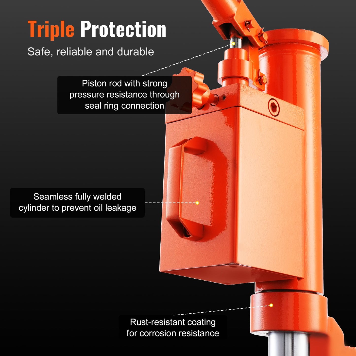 Hydraulisk domkraft, 5 tons domkraftslyft på tå, 10 tons maskindomkraft med topplyftkapacitet, 1,0-9,1 tum tåhöjd, 14,6-22,4 tum topphöjd, 360° roterbar klodomkraft för maskiner, industri