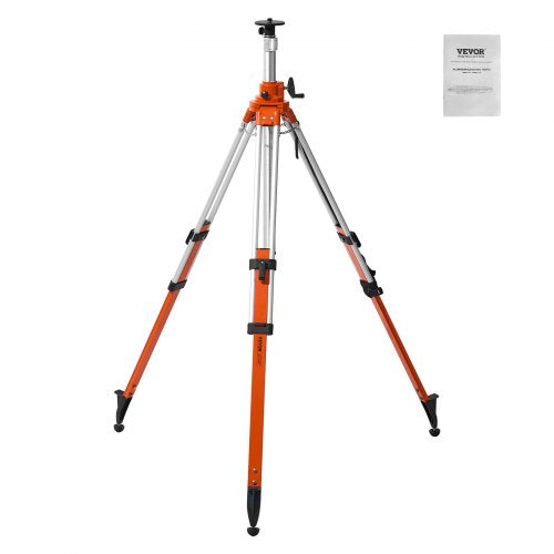 Laser Level Tripod Stand, 5/8"-11 Thread Mount, 45.07-114.37 inch Height Adjustment Heavy Duty Survey Tripod, with Level Bubble & Diffusion Limiter , Liftable Non-Skid Feet for Construction