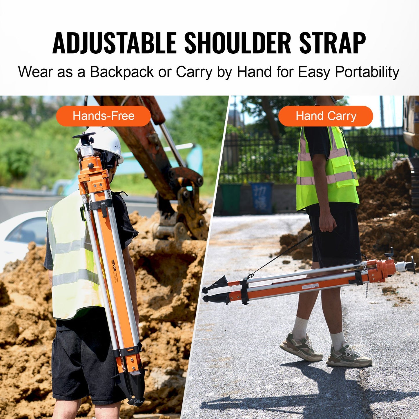 Lasernivåstativ, 5/8"-11 gängfäste, 45,07-114,37 tum höjdjustering Kraftigt mätstativ, med nivåbubbla och diffusionsbegränsare, lyftbara halkfria fötter för byggnation