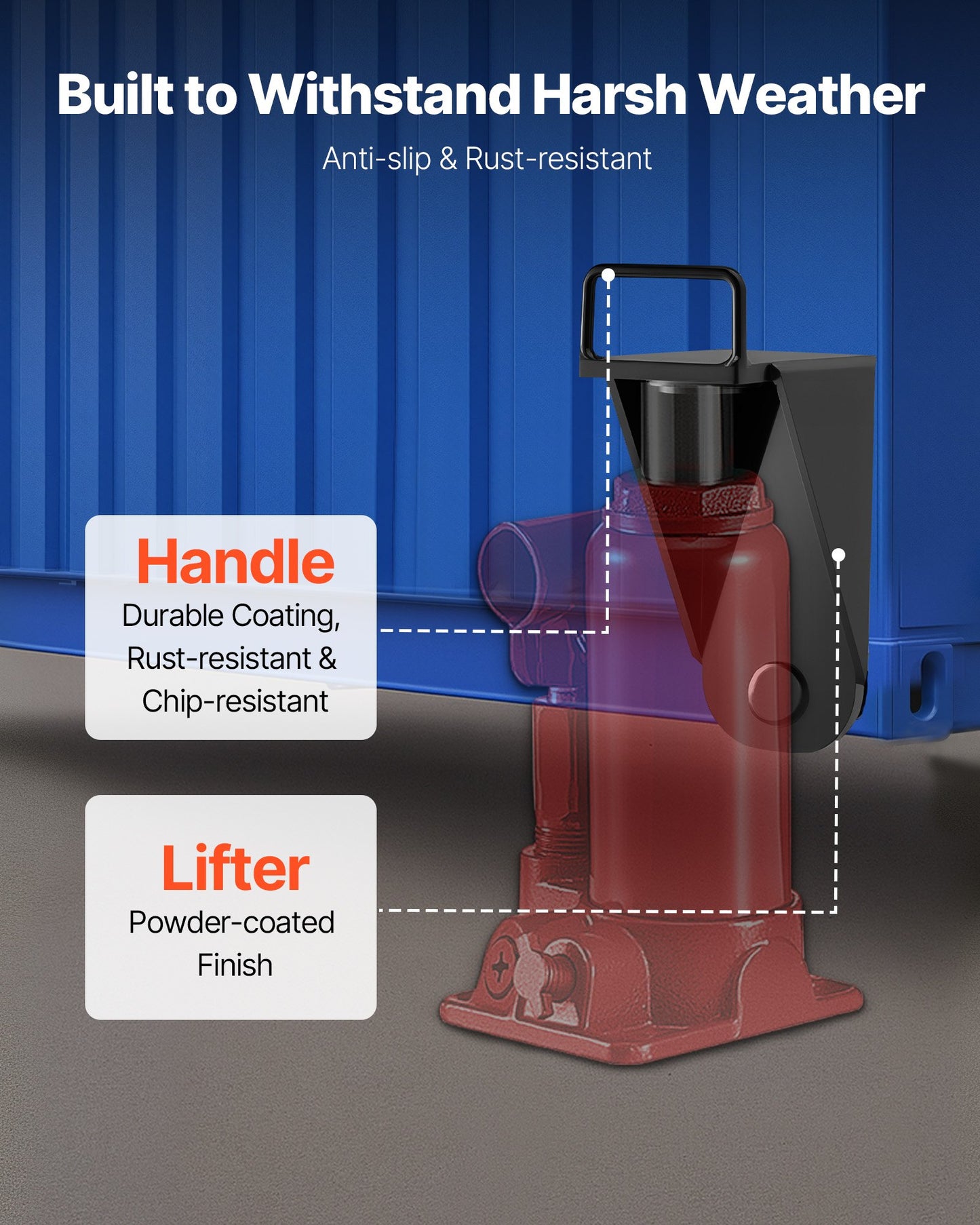 Containerlyft med U-format handtag, 1-pack, nivåutjämnare som tål sol och regn, kraftig containerlyft för sjöfart, logistik, lagerhantering