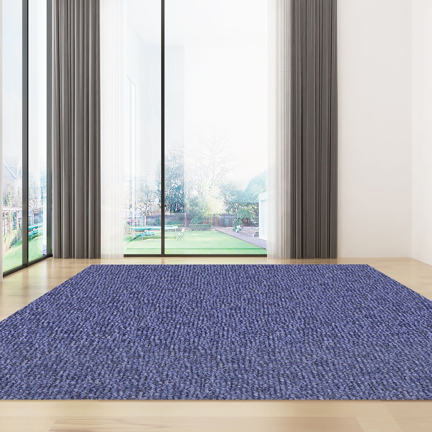 Indoor Outdoor Rug Carpet 5.9x36ft Outdoor Rug with Waterproof Back Outdoor Rug for Patio Porch Deck Garage Outdoor Area Rug Runner Anti-Slide Porch Rug No Mildew Kitchen Carpet(Blue,11M)