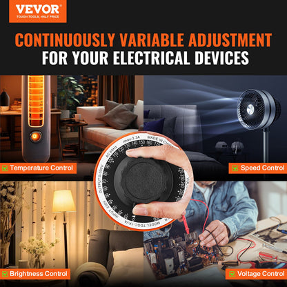 1000VA automatisk variabel spänningstransformator, 3,3 Amp, 230V ingång 0-300V utgång AC spänningsregulator, med LCD-display 4 extra säkringar termisk kontrollbrytare för hemmakontor, CE-certifierad