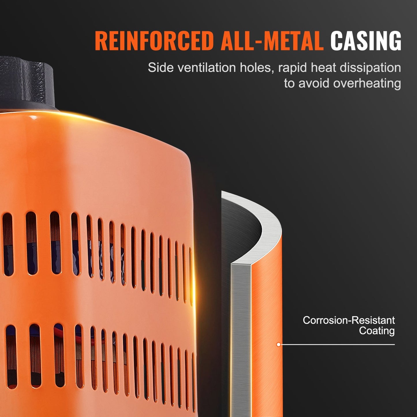 500VA automatisk variabel spänningstransformator, 1,7 Amp, 230V ingång 0-300V utgång AC spänningsregulator strömförsörjning, med 4 extra säkringar termisk kontrollbrytare för hemmakontor, CE-certifierad