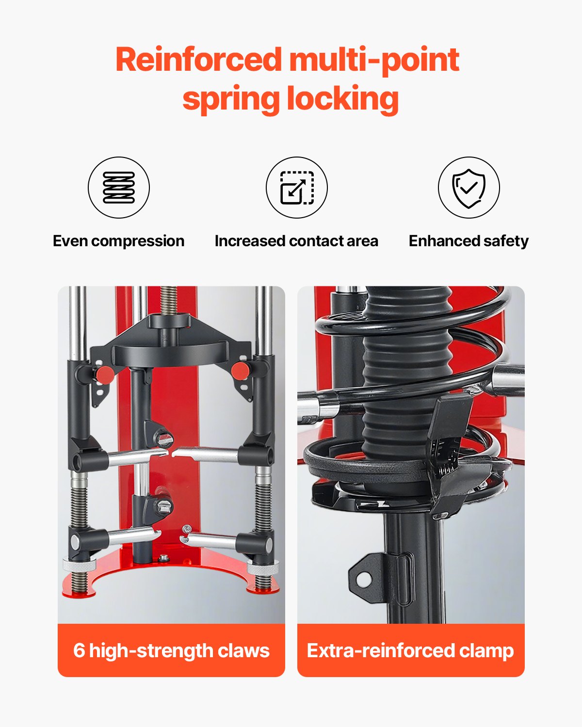 Strut Spring Compressor, 4-level Adjustment, Strut Compressor with Versatile Mounting Options & Multi-Purpose Hooks for Compressing Coil Springs up to 3,000 lbs, Fit for SUVs, Trucks, Pickups