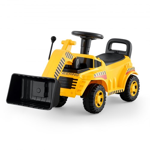 Ride On Toddler Car, Ride on Excavator Car for Toddler 19 to 36 Months, Excavator Bulldozer Digger Toy with Under-seat Storage & Music, 25 kg Load Capacity, Foot-to-Floor Walker for Kid, Yellow