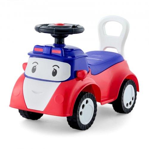 Åkbil för småbarn, skjutbil för småbarn 19 till 36 månader, åkleksak med musik och förvaring under sätet, 25 kg lastkapacitet, gåstol från fot till golv för småbarn pojkar flickor, röd