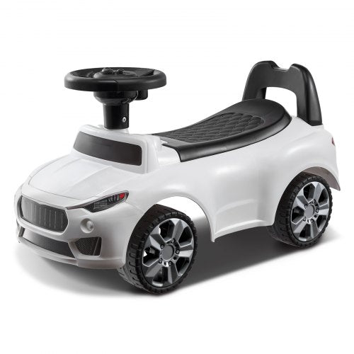 Ride On Push Car for Toddlers, Ages 1-3, Ride Racer, Sit to Stand Toddler Ride On Toy, Classic Kids Ride On Car with Music Steering Wheel & Under Seat Storage, Ride On Toy for Boys Girls, White