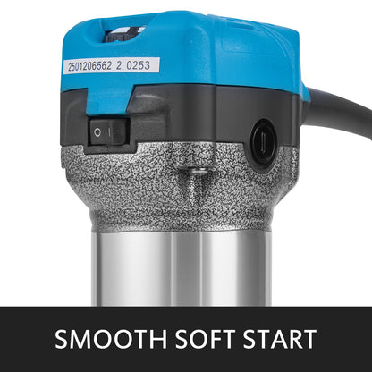 Träskärare Träfräsverktygssats Elektrisk handskärare Trälamineringsmaskin Fräsverktyg 710W Max vridmoment 30 000 varv/min Kompakt frässats med variabel hastighet och 4 baser