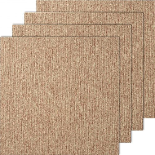 Carpet Tiles Reusable, 20"x 20" Carpet Squares With Padding Attached, Soft Padded Carpet Tiles, Easy Install DIY for Bedroom Living Room Indoor Outdoor (16 Tiles, Dark Brown)