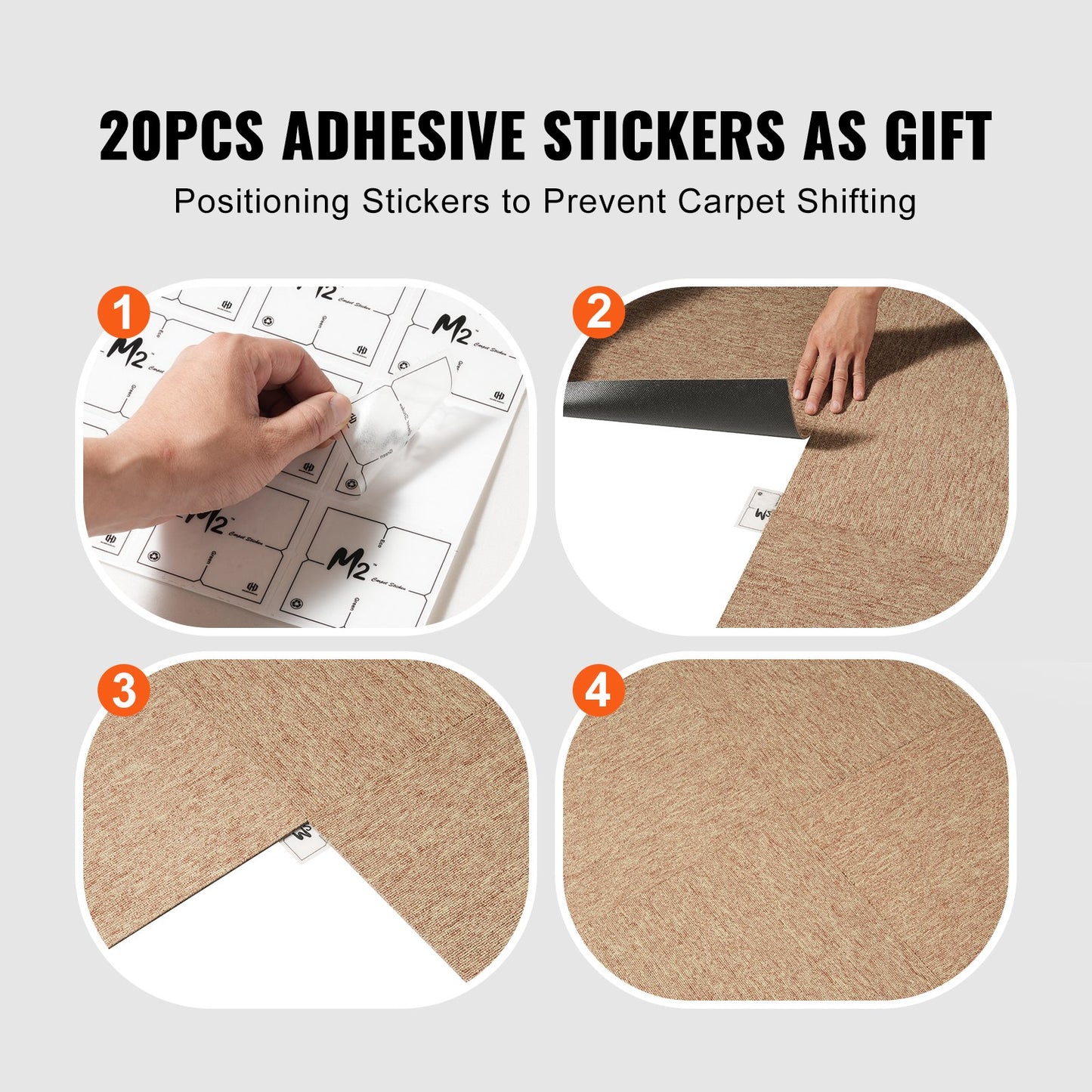 Återanvändbara mattplattor, 20"x20" mattkvadrater med vaddering, mjuka vadderade mattplattor, enkel installation gör-det-själv för sovrum vardagsrum inomhus utomhus (16 plattor, mörkbrun)