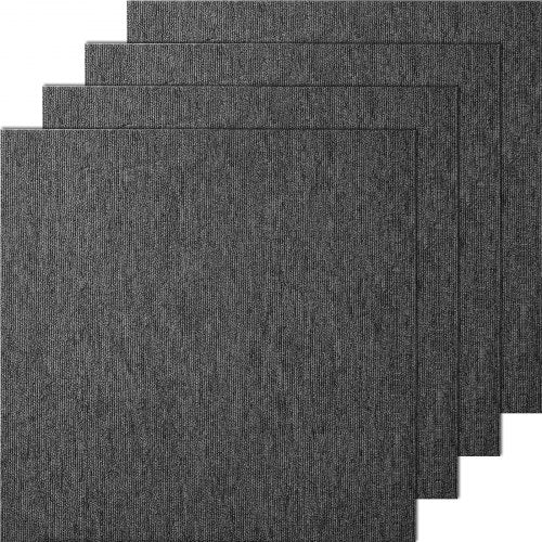 Carpet Tiles Reusable, 20"x 20" Carpet Squares With Padding Attached, Soft Padded Carpet Tiles, Easy Install DIY for Bedroom Living Room Indoor Outdoor (20 Tiles, Dark Gray)