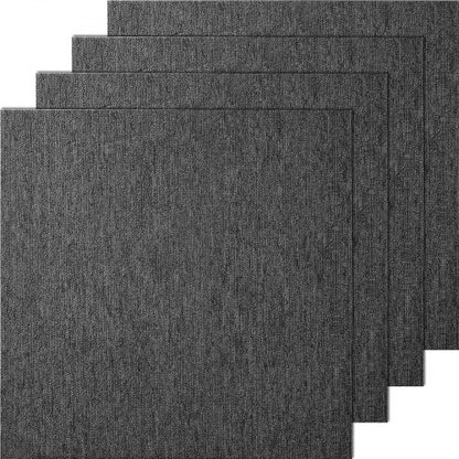 Carpet Tiles Reusable, 20"x 20" Carpet Squares With Padding Attached, Soft Padded Carpet Tiles, Easy Install DIY for Bedroom Living Room Indoor Outdoor (20 Tiles, Dark Gray)