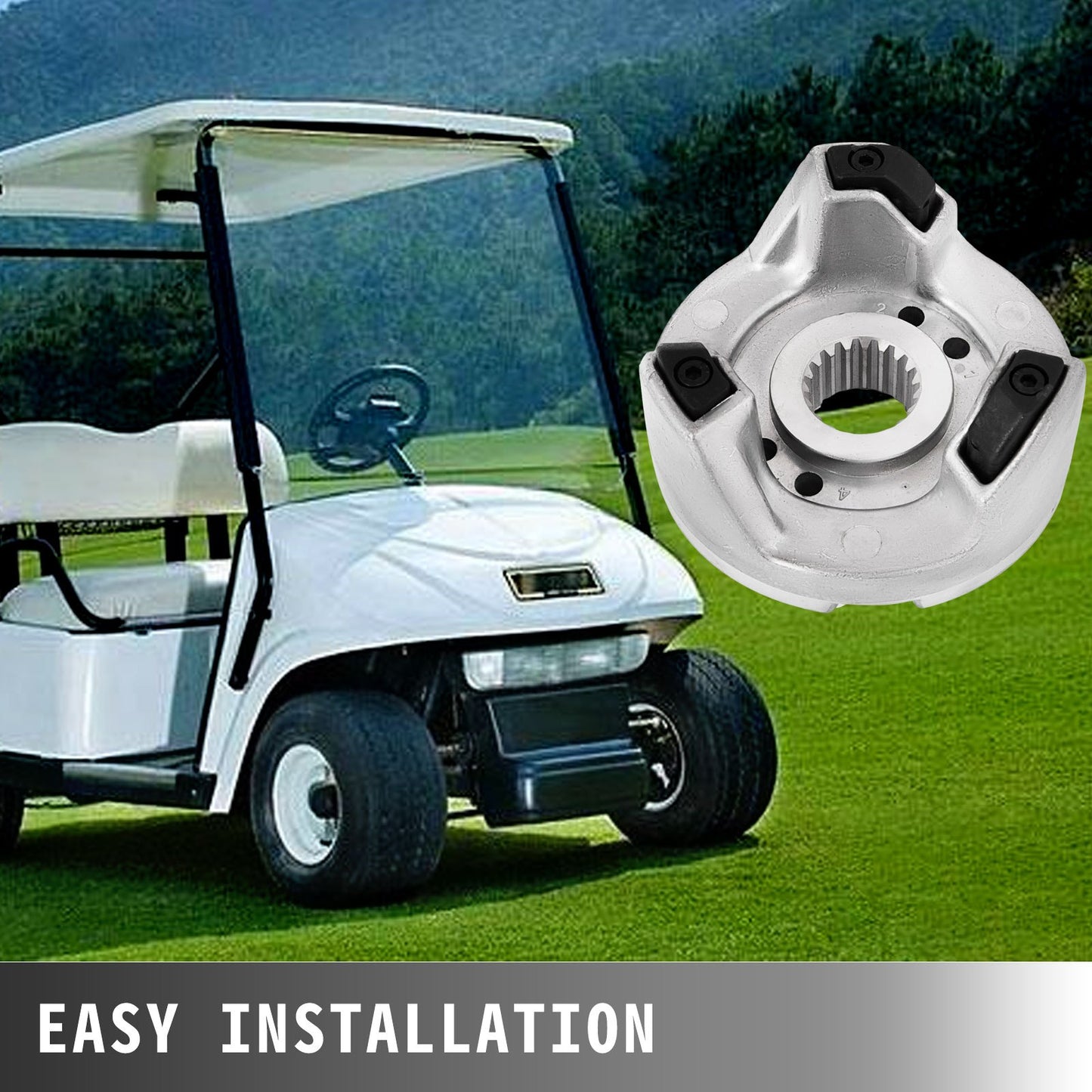 Rear Driven Clutch Kit for Yamaha Gas Golf Cart G2-G22 1985+ Secondary Clutch Driven Kit with Belt JN6-G6201-03 JN6-G6201-04, Silver