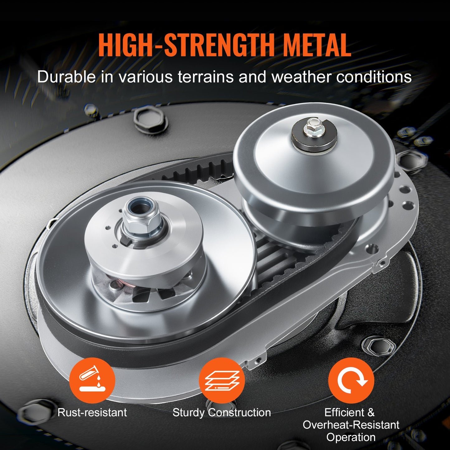 Drive Clutch, 2-8HP Engine, 2000 RPM High-Strength Drive Clutch with Asymmetric Designed Wheels & Robust Rubber Belt, Sturdy & Durable Clutch with Full Accessories, Fit for Various Engines