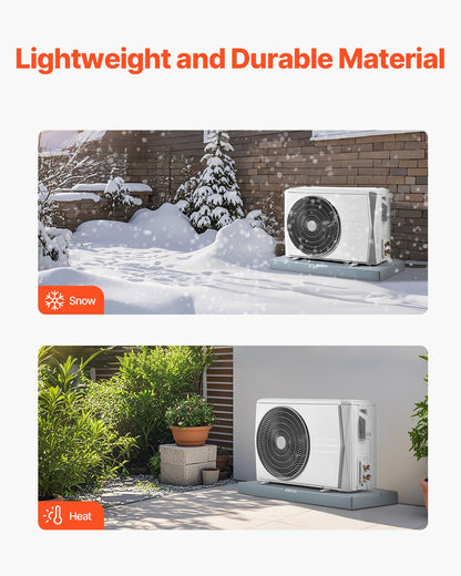 Mini-splitplatta, för kanalfria luftkonditioneringsvärmepumpsystem på 9000-36000 BTU, 960x460x74 mm plastutomhuskondensorutrustning, vibrationsdämpande dynor för värmepumpsystem, maxbelastning 181 kg