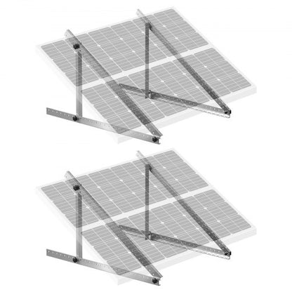 2 Sets Solar Panel Mounting Brackets 45-Inch, 0 to 90° Adjustable Tilt Mount Brackets Support 100-400W Solar Panels, Lightweight Aluminum Brackets with Folding Tilt Legs for RV Boat Off-Grid